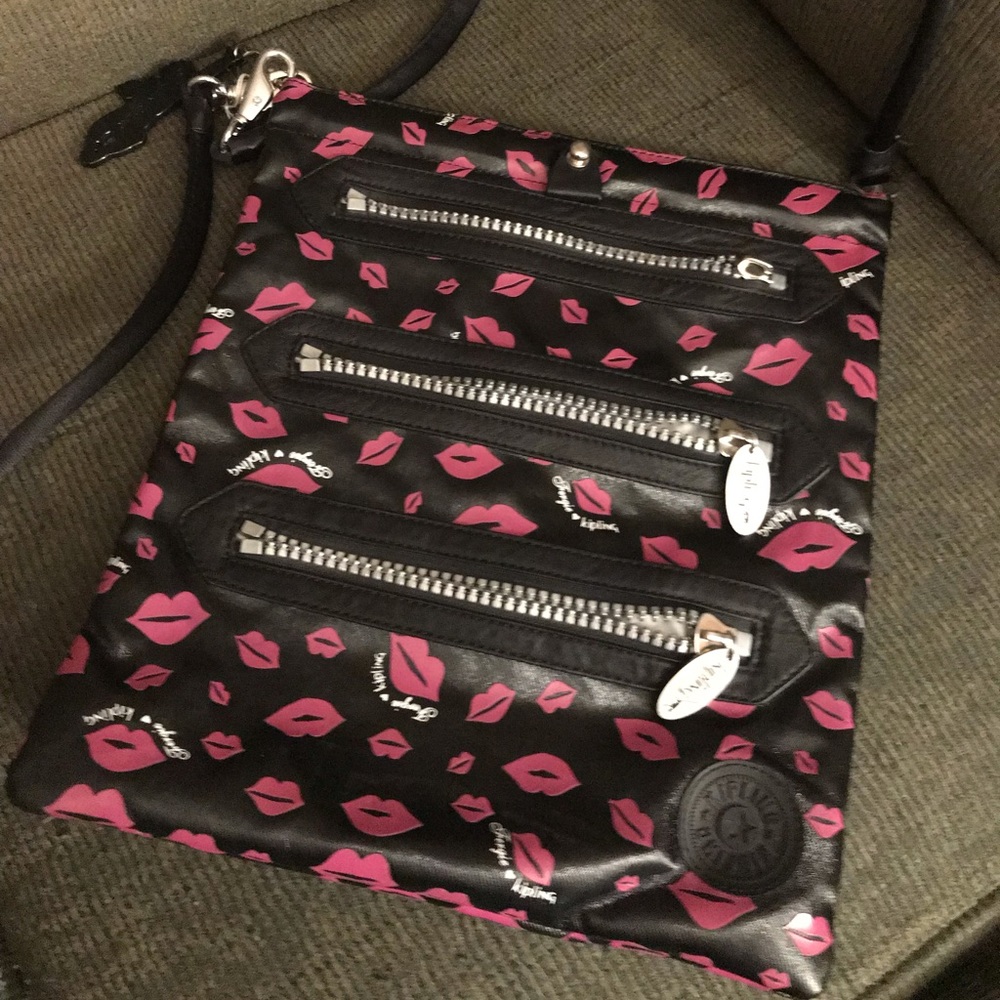 RARE Kipling Fergie Pink Lip Crossbody Bag